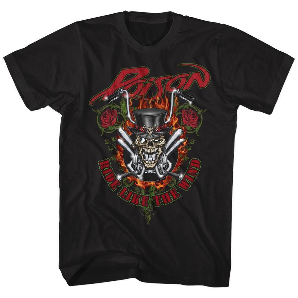 Poison Ride Like The Wind Black Adult T Shirt